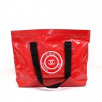 Chanel Red Waterproof XLarge Beach Tote Hand Bag