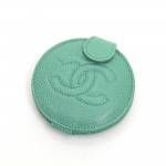 Chanel Green Caviar Leather Compact Mirror