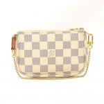 Louis Vuitton Mini Pochette Accessories Damier Azur Canvas Pouch Bag