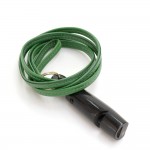 Hermes Wood Whistle Pendant Green Leather String Necklace