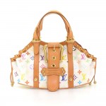 Louis Vuitton Theda PM White Multicolor Monogram Canvas Hand Bag