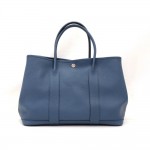 Hermes Garden Party PM Blue Togo Leather Hand Bag