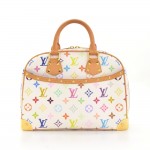 Louis Vuitton Trouville White Multicolor Monogram Canvas Hand Bag