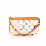 Louis Vuitton Pochette Accessories White Multicolor Canvas Hand Bag