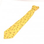Salvatore Ferragamo Yellow Silk Tie Made in Italy