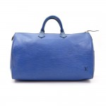 Vintage Louis Vuitton Speedy 40 Blue Epi Leather Hand Bag