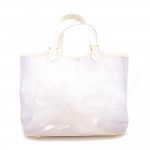 Louis Vuitton Plage Lagoon GM White Vinyl Beach Tote Hand Bag