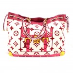 Louis Vuitton White x Red Eponge Cabas XL Beach Tote Handbag - Limited