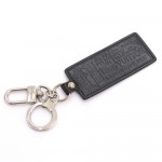 Louis Vuitton Porte Clefs Fortune Black Leather Silver Tone Key Chain / Holder