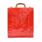 Louis Vuitton Stanton Red Vernis Leather Tote Hand Bag