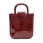 Cartier Happy Birthday Burgundy Patent Leather Hand Bag