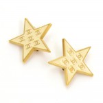 Chanel White x Gold Tone Star Shaped Earring