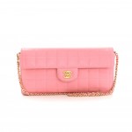 Chanel Pink Square Quilted Leather Shoulder Flap Bag