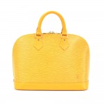 Louis Vuitton Alma Yellow Epi Leather Hand Bag