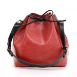 Vintage Louis Vuitton Petit Noe Vio Red x Black Epi Leather Shoulder Bag