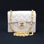 Chanel Flap White Quilted Leather Shoulder Mini Bag