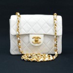 Chanel Flap White Quilted Leather Shoulder Mini Bag