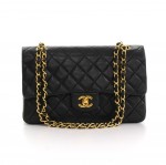 Vintage Chanel 2.55 10inch Double Flap Black Quilted Leather Shoulder Bag