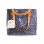 LV141 Louis Vuitton Houston Blue Vernis Leather Shoulder Bag