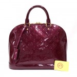 LC27 Louis Vuitton Alma PM Burgundy Vernis Leather Hand Bag