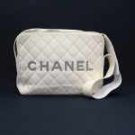 Chanel Sports Line White Canvas Medium Shoulder Bag