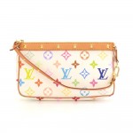 Louis Vuitton Pochette Accessories White Multicolor Canvas Hand Bag