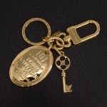 Louis Vuitton Porte Cles Maison 101 Champs Elysees Paris Gold Tone Key Chain / Holder