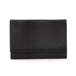 Vintage Louis Vuitton Porto Envelope Black Epi Leather Clutch Bag