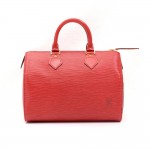 Louis Vuitton Speedy 25 Red Epi Leather City Hand Bag