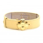 Louis Vuitton Bracelet Voeux Vanilla Leather Gold Tone Bracelet