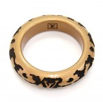 Louis Vuitton Lacquer Wood Leomonogram Brown Bracelet Bangle