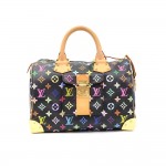 Louis Vuitton Speedy 30 Black Multicolor Monogram Canvas City Hand Bag