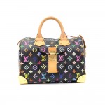 Louis Vuitton Speedy 30 Black Multicolor Monogram Canvas City Hand Bag