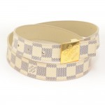Louis Vuitton Ceinture LV Paris White Damier Azur Canvas Belt Size 85/34