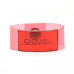 Chanel Clear Red Rubber x Plastic  Bracelet Bangle