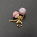 Louis Vuitton Purple Mini Lin Ball Charm Gold Tone Key Chain / Charm