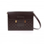 Yves Saint Laurent Chocolate Brown Quilted Leather Shoulder Bag