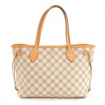 Louis Vuitton Neverfull PM White Damier Azur Canvas Tote Bag