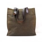Hermes Etriviere Dark Green Canvas XLarge Shopping Tote Shoulder Bag