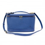Louis Vuitton Nice Beauty Blue Epi Leather Travel Case + Strap