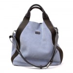 Giorgio Armani Light Blue Suede Leather Large Tote Hand Bag
