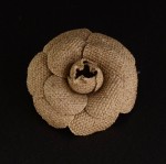 Chanel Gray Camellia Flower Brooch Pin