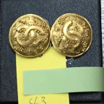 43 Chanel Gold Tone CC Logo Round Earrings
