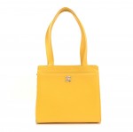 Chanel Yellow Caviar Leather Silver Tone Hardware Shoulder Tote Bag