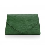 Vintage Louis Vuitton Art Deco PM Green Epi Leather Clutch Pouch Bag