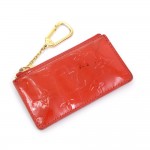 Louis Vuitton Pochette Cles Red Vernis Leather Coin Case