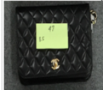 Y10CC47 Chanel Black Quilted Leather Shoulder Flap Classic Bag 9"