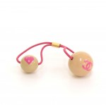 Chanel Pink CC Heart Rubber Hair Band Tie