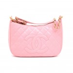 Chanel Medium Pink Quilted Caviar Leather Shoulder Tote Bag