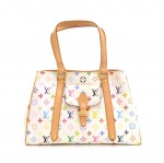 Louis Vuitton Aurelia MM White Multicolor Monogram Canvas Shoulder Hand Bag